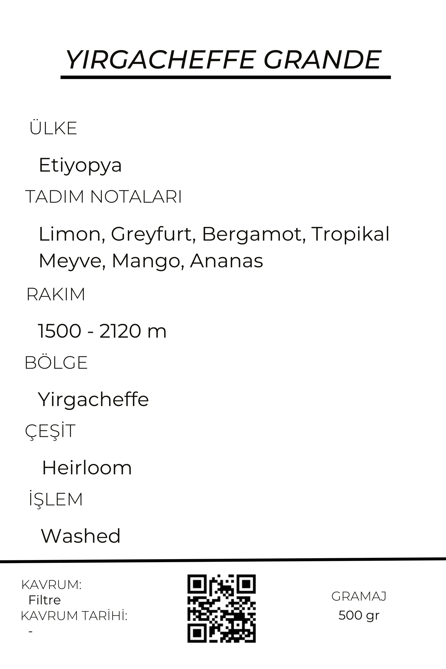 Ethiopia Yirgacheffe Grande